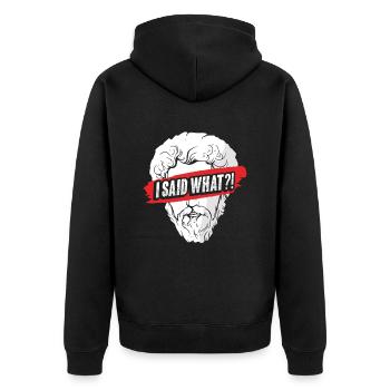 Markus Aurelius Philosophy - Unisex Premium Organic Zip Hoodie - black - Back - Nico (187cm)