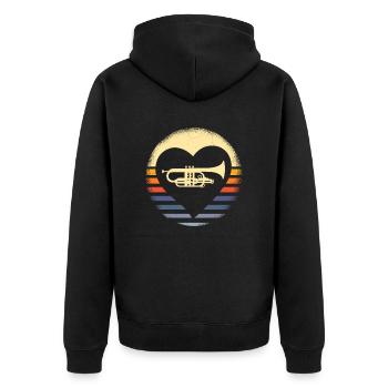 Mellophone Musician - Unisex Premium Organic Zip Hoodie - black - Back - Nico (187cm)