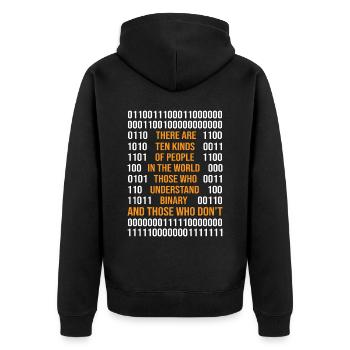 Programming Binary Code There Are 10 Kinds Of Peop - Unisex Premium Bio Zip Hoodie - Schwarz - Hinten - Nico (187cm)