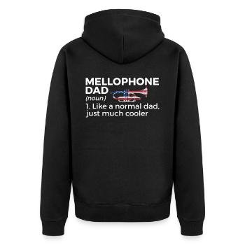 Mellophone Musician - Unisex Premium Organic Zip Hoodie - black - Back - Nico (187cm)