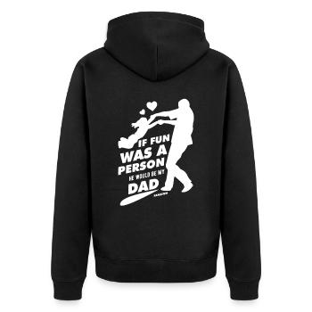 Papa Fille Enfant Fête des pères Fille Cadeau - Veste à capuche bio Premium Unisexe - noir - Dos - Nico (187cm)
