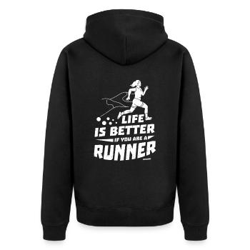 Running Jogging Sports Racing Training Gift - Veste à capuche bio Premium Unisexe - noir - Dos - Nico (187cm)