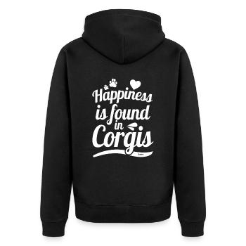 Welsh Corgi Pembroke British Dog Breed Gift - Veste à capuche bio Premium Unisexe - noir - Dos - Nico (187cm)