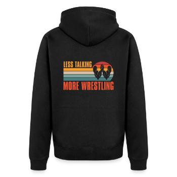 Retro Less Talk More Wrestling-Poor - Veste à capuche bio Premium Unisexe - noir - Dos - Nico (187cm)
