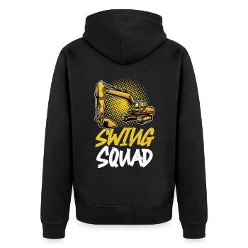 Swing Squad - Opérateur d’excavatrice - Veste à capuche bio Premium Unisexe - noir - Dos - Nico (187cm)