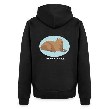 Capybara capybara | Cadeau Capybaras - Veste à capuche bio Premium Unisexe - noir - Dos - Nico (187cm)