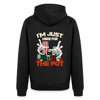 Kasino Glücksspiel Spielautomat Kartenspiel - Unisex Premium Bio Zip Hoodie - Schwarz - Hinten - Nico (187cm)