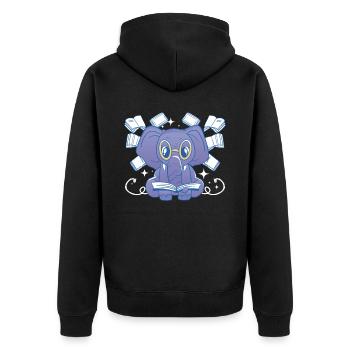 Rat de bibliothèque Éléphant Whisperer Animal Lover Zookeeper - Veste à capuche bio Premium Unisexe - noir - Dos - Nico (187cm)