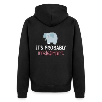 C’est probablement Irrelephant Elephant Zookeeper - Veste à capuche bio Premium Unisexe - noir - Dos - Nico (187cm)