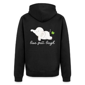 Live Fart Laugh Elephant Lover Wildlife Zookeeper - Veste à capuche bio Premium Unisexe - noir - Dos - Nico (187cm)