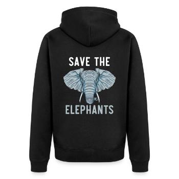 Save The Elephants Whisperer Wildlife Zookeeper - Veste à capuche bio Premium Unisexe - noir - Dos - Nico (187cm)