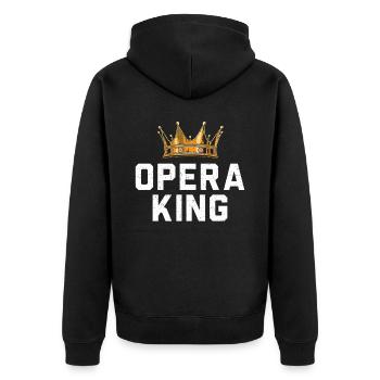 Opéra King Musique Voix Théâtre Chanteur d’opéra - Veste à capuche bio Premium Unisexe - noir - Dos - Nico (187cm)
