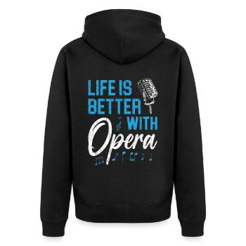 La vie est meilleure avec l’opéra théâtre chanteur d’opéra - Veste à capuche bio Premium Unisexe - noir - Dos - Nico (187cm)