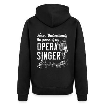 Ne sous-estimez jamais le pouvoir d’un chanteur d’opéra - Veste à capuche bio Premium Unisexe - noir - Dos - Nico (187cm)