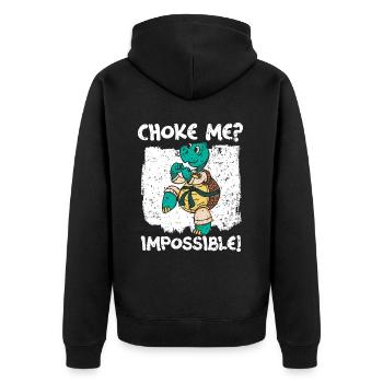 Choke Me Impossible Turtle Tortoise Marine Biology - Unisex Premium Organic Zip Hoodie - black - Back - Nico (187cm)