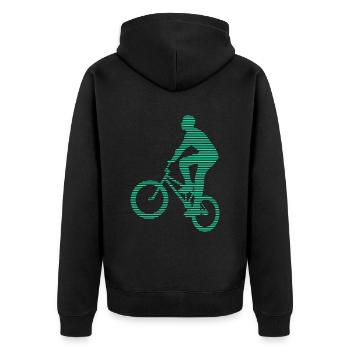BMX - Unisex Premium Bio Zip Hoodie - Schwarz - Hinten - Nico (187cm)