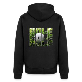 Gulf - Unisex Premium Organic Zip Hoodie - black - Back - Nico (187cm)
