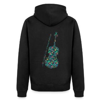 Violon Violoniste Fleur Tropicale - Veste à capuche bio Premium Unisexe - noir - Dos - Nico (187cm)