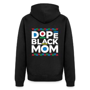Black History Month Black Mom - Unisex Premium Organic Zip Hoodie - black - Back - Nico (187cm)