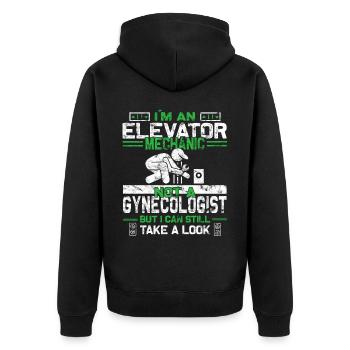 Installation Technician Elevator Mechanic - Unisex Premium Organic Zip Hoodie - black - Back - Nico (187cm)