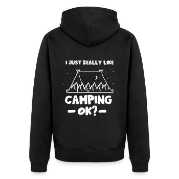 J’aime juste camper très bien camper camping - Veste à capuche bio Premium Unisexe - noir - Dos - Nico (187cm)