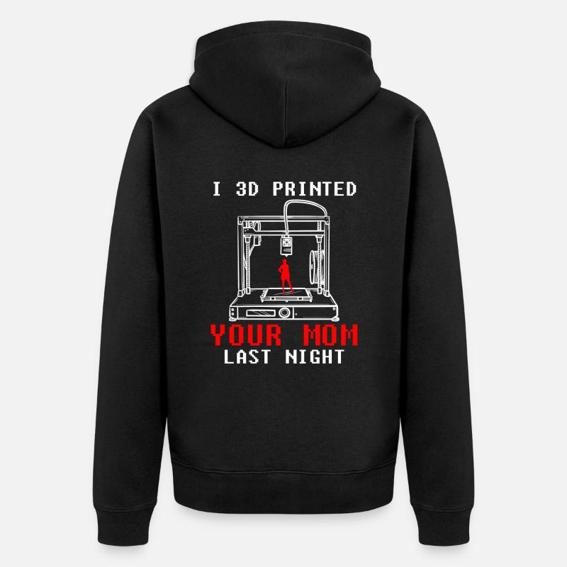 Entwickler Coder Programmierer 3D Drucker - Unisex Premium Bio Zip Hoodie - Schwarz