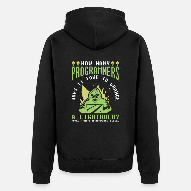 Entwickler Coder Programmierer Witzig - Unisex Premium Bio Zip Hoodie - Schwarz