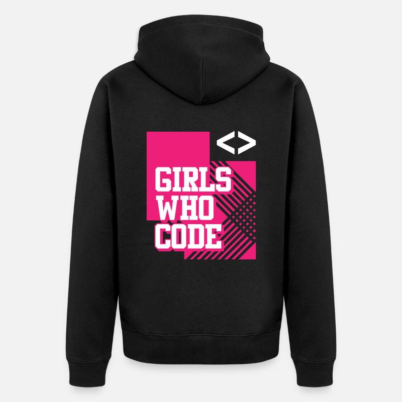 Entwickler Coder Programmierer Mädchen - Unisex Premium Bio Zip Hoodie - Schwarz