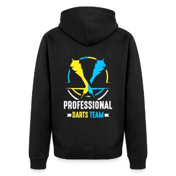 Professional Darts Team Darts Club Darts - Unisex Premium Organic Zip Hoodie - black - Back - Nico (187cm)