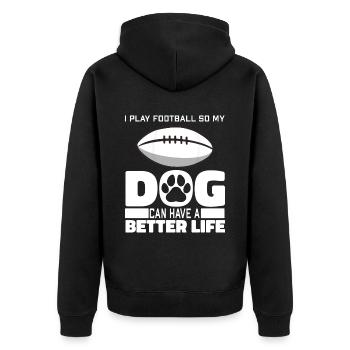 Chien de football américain - Veste à capuche bio Premium Unisexe - noir - Dos - Nico (187cm)