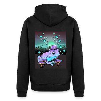 Nature Frog Magical Toad Amphibian Wizard Child - Unisex Premium Organic Zip Hoodie - black - Back - Nico (187cm)