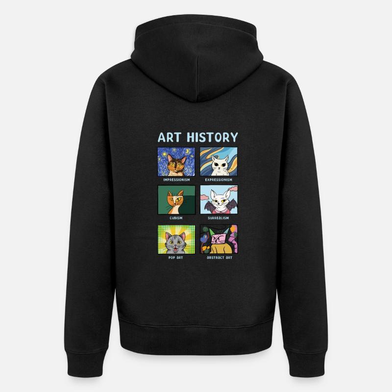 Kunstgeschichte Katzen Bildende Kunst Katze - Unisex Premium Bio Zip Hoodie - Schwarz