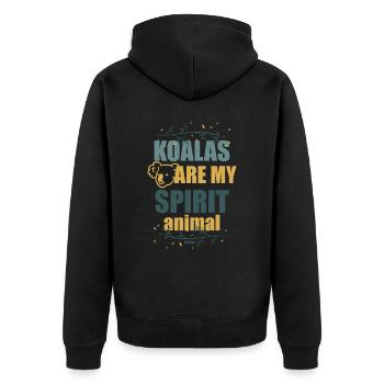 Koalas Are My Spirit Animal - Unisex Premium Bio Zip Hoodie - Schwarz - Hinten - Nico (187cm)