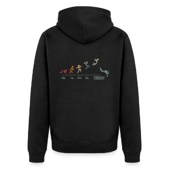 Tauchen Tauchsport Wassersport Wochenende Vintage - Unisex Premium Bio Zip Hoodie - Schwarz - Hinten - Nico (187cm)