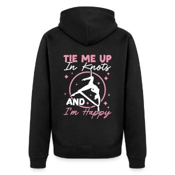 Aerialist - Aerial Yoga and Aerial Silk Acrobatics - Unisex Premium Organic Zip Hoodie - black - Back - Nico (187cm)
