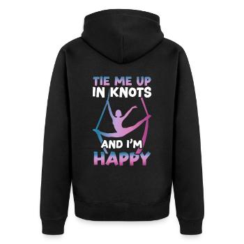 Aerialist - Aerial Yoga and Aerial Silk Acrobatics - Unisex Premium Organic Zip Hoodie - black - Back - Nico (187cm)