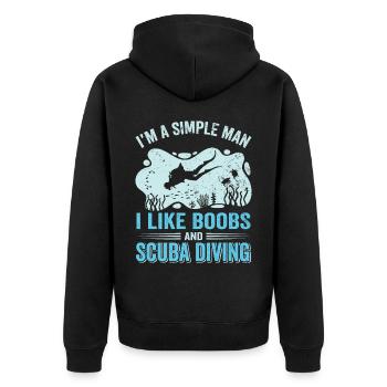 Diver Diving Gift, Holiday Egypt Gift - Unisex Premium Organic Zip Hoodie - black - Back - Nico (187cm)