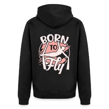 Aerialist - Aerial Yoga and Aerial Silk Acrobatics - Unisex Premium Organic Zip Hoodie - black - Back - Nico (187cm)