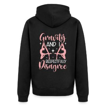 Aerialist - Aerial Yoga and Aerial Silk Acrobatics - Unisex Premium Organic Zip Hoodie - black - Back - Nico (187cm)