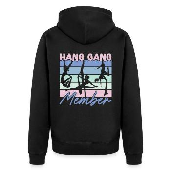 Aerialist - Aerial Yoga and Aerial Silk Acrobatics - Unisex Premium Organic Zip Hoodie - black - Back - Nico (187cm)