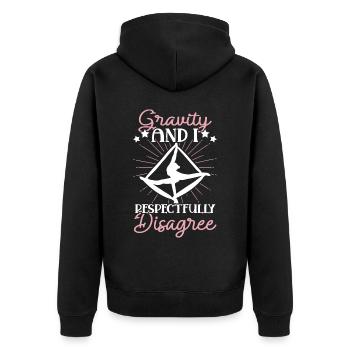 Aerialist - Aerial Yoga and Aerial Silk Acrobatics - Unisex Premium Organic Zip Hoodie - black - Back - Nico (187cm)