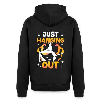 Aerialist - Aerial Yoga and Aerial Silk Acrobatics - Unisex Premium Organic Zip Hoodie - black - Back - Nico (187cm)