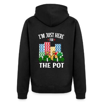 Kasino Glücksspiel Spielautomat Kartenspiel - Unisex Premium Bio Zip Hoodie - Schwarz - Hinten - Nico (187cm)