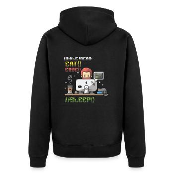 Programmer,Computer Programmer,Joke - Unisex Premium Organic Zip Hoodie - black - Back - Nico (187cm)