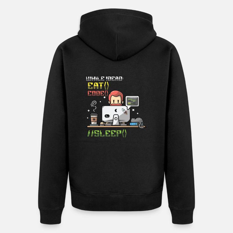 Programmer,Computer Programmer,Joke - Unisex Premium Organic Zip Hoodie - black