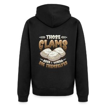 Diese Muscheln Graben Sich Nicht Selbst Aus - Unisex Premium Bio Zip Hoodie - Schwarz - Hinten - Nico (187cm)