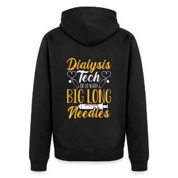 Dialysis Technician Dialysis Tech Nephrology Nurse - Unisex Premium Organic Zip Hoodie - black - Back - Nico (187cm)