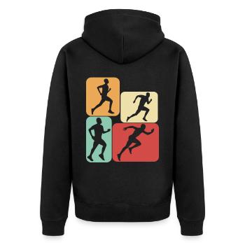 Runner Retro Running Running - Veste à capuche bio Premium Unisexe - noir - Dos - Nico (187cm)
