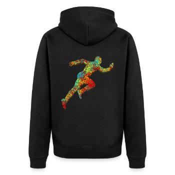 Coureur Course colorée - Veste à capuche bio Premium Unisexe - noir - Dos - Nico (187cm)