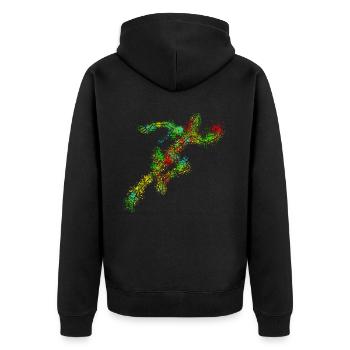 Runner Running Race Running - Unisex Premium Organic Zip Hoodie - black - Back - Nico (187cm)